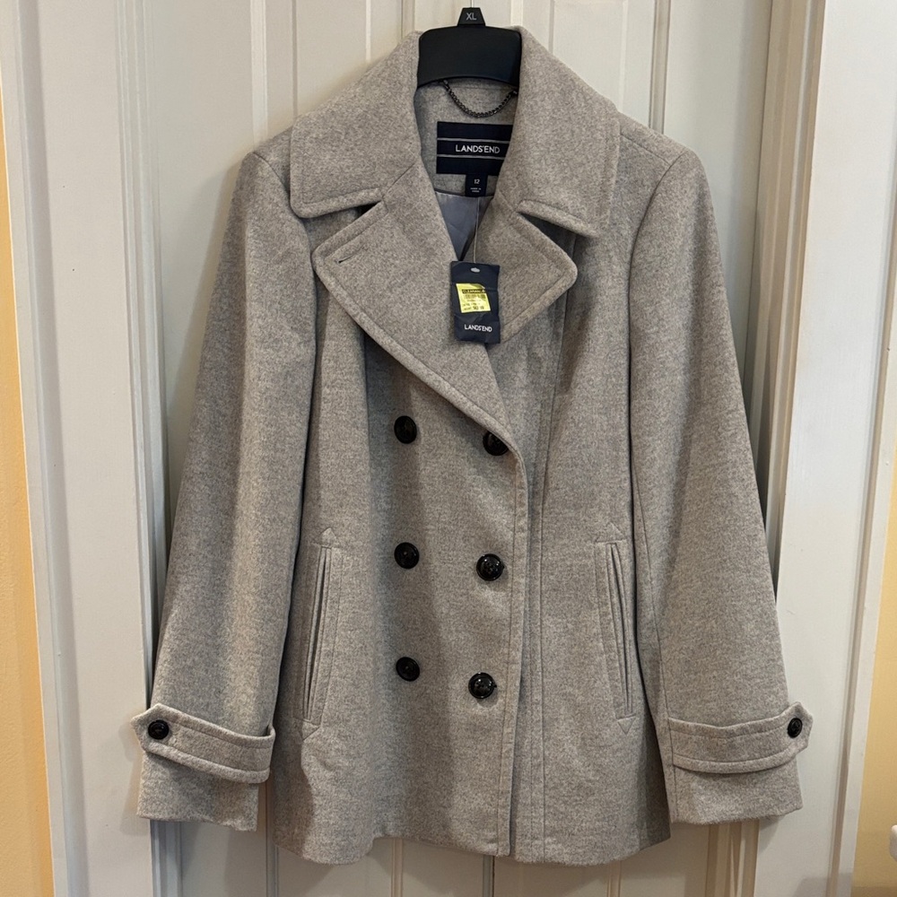 Lands' End Women's Classic Gray Peacoat